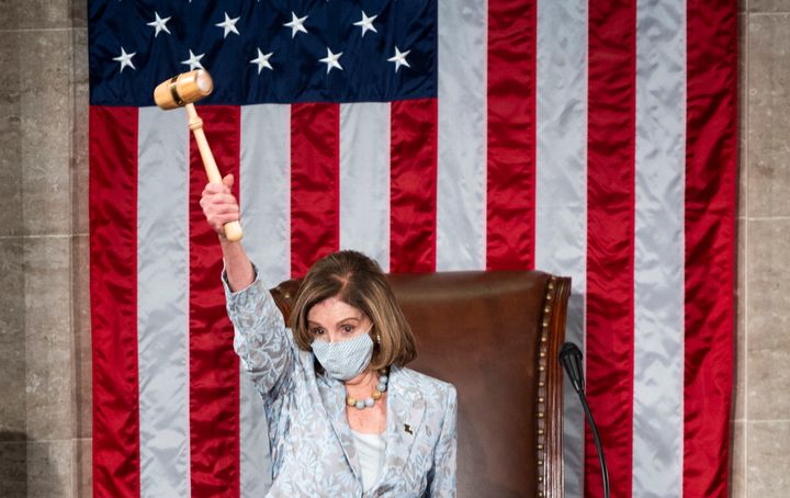 Speaker of the House Nancy Pelosi of Calif., waves the gavel on the opening day of the 117th Congress on Capitol Hill in Washington, on Jan. 3, 2021. 